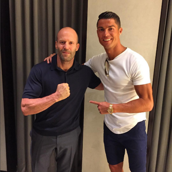 Cristiano Ronaldo avec Jason Statham en juillet 2016 au cours de ses vacances.