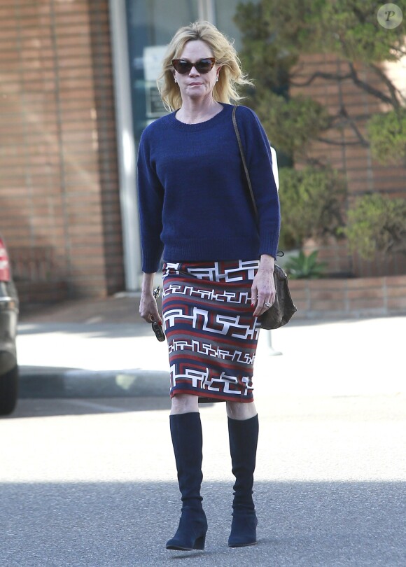 Melanie Griffith à la sortie d'un centre médical à Beverly Hills, le 28 avril 2016