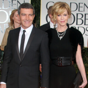 Antonio Banderas et Melanie Griffith à la 69ème cérémonie des Golden Globes à Los Angeles le 15 janvier 2012