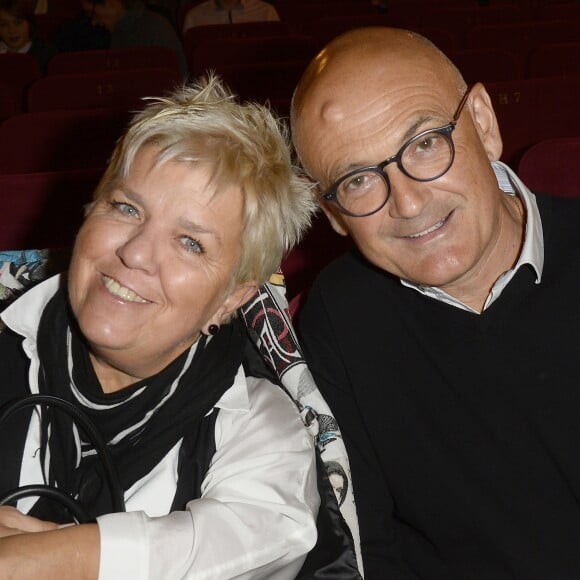 Mimie Mathy et son mari Benoist Gérard - Semi-exclusif - Remise du prix de La Fondation Diane & Lucien Barrière 2015 au théâtre Tristan Bernard à Paris, pour la pièce "Je vous écoute" à Paris le 1er février 2016.