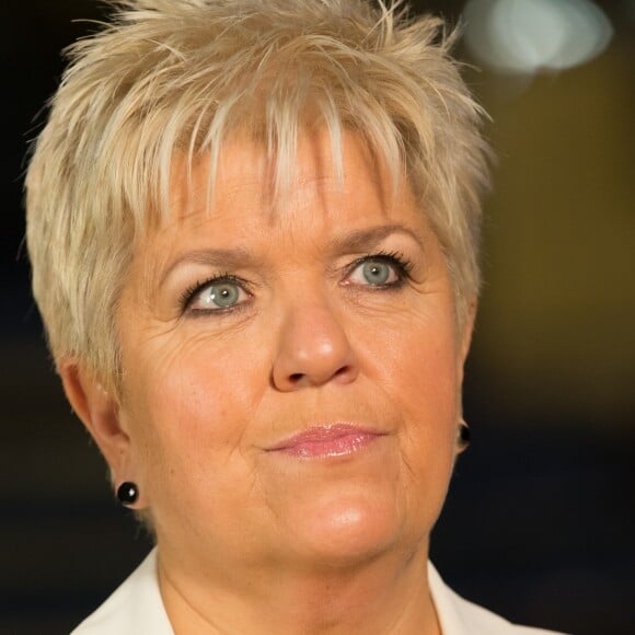 Exclusif - Mimie Mathy - Backstage de l'enregistrement de l'émission "La télé chante pour le Sidaction" aux Folies Bergère à Paris. L'émission sera diffusée sur France 2 le 28 mars