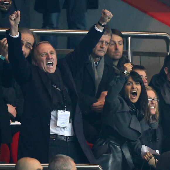 Francois-Henri Pinault et Salma Hayek au Parc des Princes, le 17 novembre 2012.