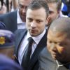 Oscar Pistorius arrive au tribunal de Pretoria pour entendre le verdict final, suite au meurtre de sa compagne Reeva Steenkamp. Le 12 septembre 2014