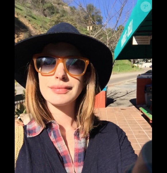 Anne Hathaway sur une photo publiée sur son compte Instagram le 7 février 2016