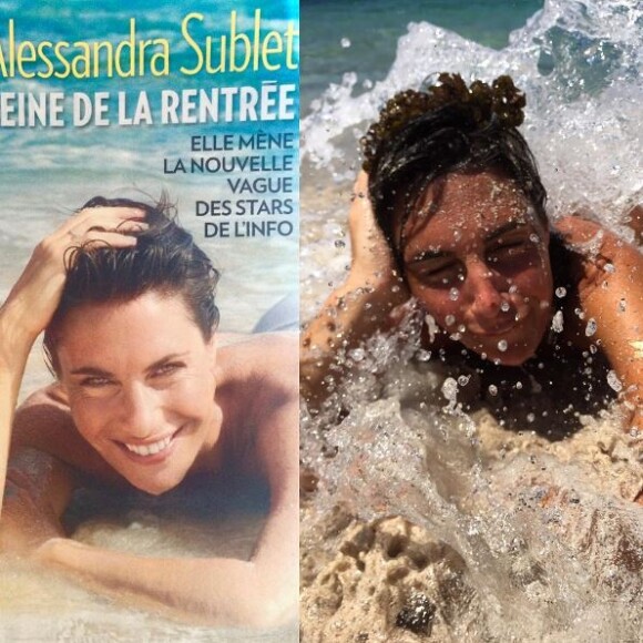 Alessandra Sublet parodie sa couverture pour "Paris Match", août 2016