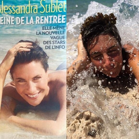 Alessandra Sublet parodie sa couverture pour "Paris Match", août 2016