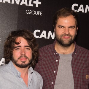 Eric et Quentin (Eric Metzger et Quentin Margot) - Soirée des animateurs du Groupe Canal+ au Manko à Paris. Le 3 février 2016