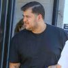 Blac Chyna enceinte et son fiancé Rob Kardashian à la sortie d'un studio d'enregistrement à Los Angeles, le 7 juillet 2016