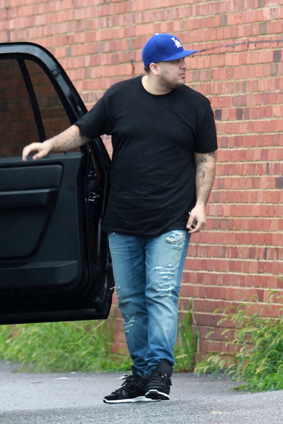 Exclusif - Blac Chyna enceinte et son fiancé Rob Kardashian sur le tournage de leur téléréalité à Washington le 4 juillet 2016.