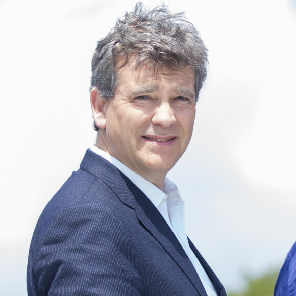 Arnaud Montebourg lors de l'ascension annuelle de la Pentecôte du Mont Beuvray à Saint-Léger-Sous-Beuvray, le 16 mai 2016. L'ancien ministre socialiste de l'Economie Arnaud Montebourg, invité de l'évènement, a appellé à un " grand projet alternatif pour la France ".