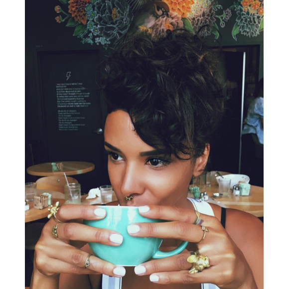 Shy'm en vacances à New York où elle profite de son chéri Benoît Paire. Août 2016.