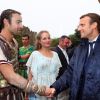 Emmanuel Macron en Vendée pour visiter le spectacle au Puy du Fou le 19 août 2016 © Sebastien Valiela / Bestimage