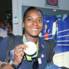Gnonsiane Niombla - Retour à Paris des athlètes français des Jeux olympiques de Rio 2016 à l'aéroport de Roissy le 23 août 2016.