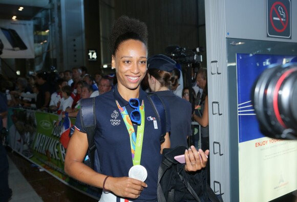 Béatrice Edwige - Retour à Paris des athlètes français des Jeux olympiques de Rio 2016 à l'aéroport de Roissy le 23 août 2016.