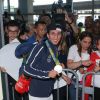Sofiane Oumiha - Retour à Paris des athlètes français des Jeux olympiques de Rio 2016 à l'aéroport de Roissy le 23 août 2016.