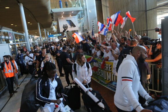Retour à Paris des athlètes français des Jeux olympiques de Rio 2016 à l'aéroport de Roissy le 23 août 2016.
