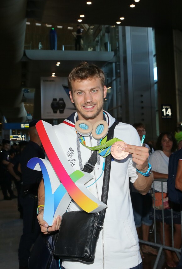 Christophe Lemaitre - Retour à Paris des athlètes français des Jeux olympiques de Rio 2016 à l'aéroport de Roissy le 23 août 2016.