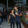 Tony Yoka et sa compagne Estelle Mossely - Retour à Paris des athlètes français des Jeux olympiques de Rio 2016 à l'aéroport de Roissy le 23 août 2016.
