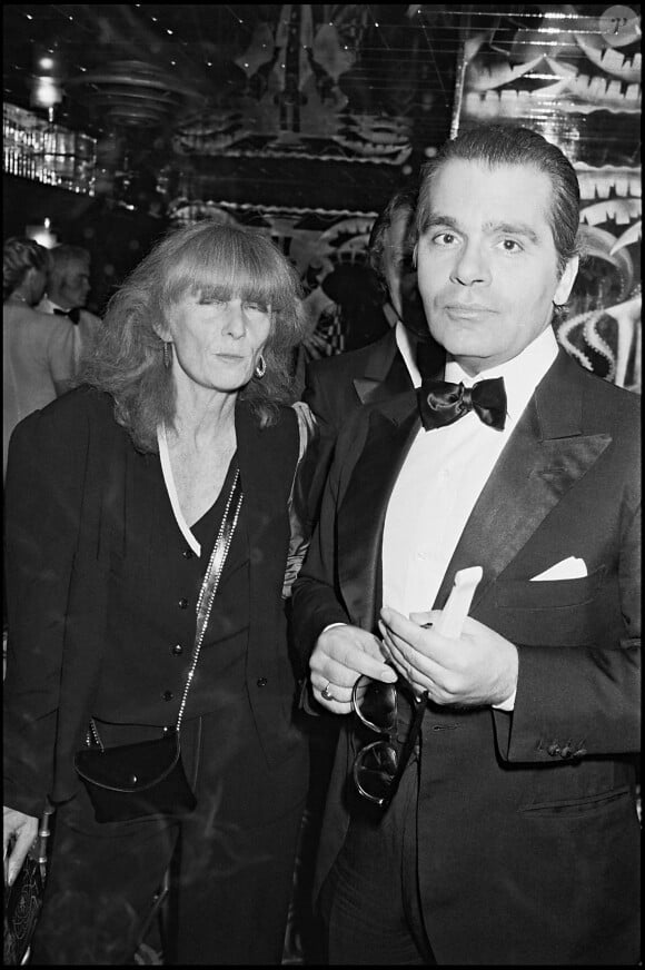 Sonia Rykiel et Karl Lagerfeld à Paris. Juillet 1980.