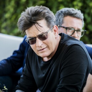 Exclusif - Charlie Sheen pendant un interview à Stockholm pour son show "An evening with Charlie Sheen" le 15 juin 2016.