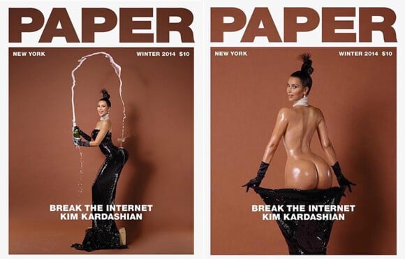 Kim Kardashian en couverture du magazine Paper au mois de novembre 2014