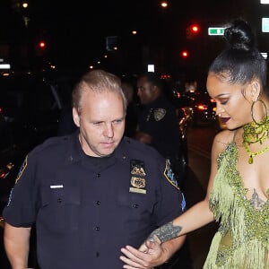 La chanteuse Rihanna se rendant à la ''Rihanna's VMA After Party'' à New York, le 28 août 2016.