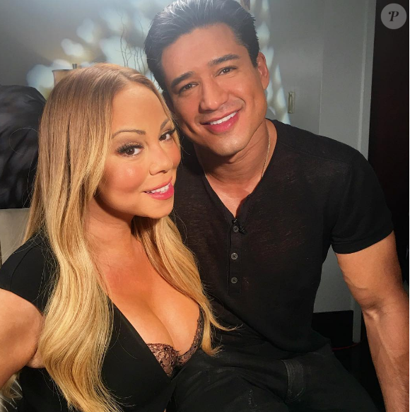 Mariah Carey dans les coulisses de son concert avec l'animateur et acteur Mario Lopez. Photo publiée sur Instagram, le 29 août 2016