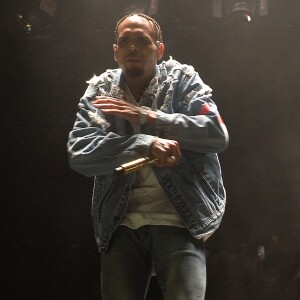 Chris Brown en concert à l'Accorhotels Arena Bercy à Paris, le 28 mai 2016.