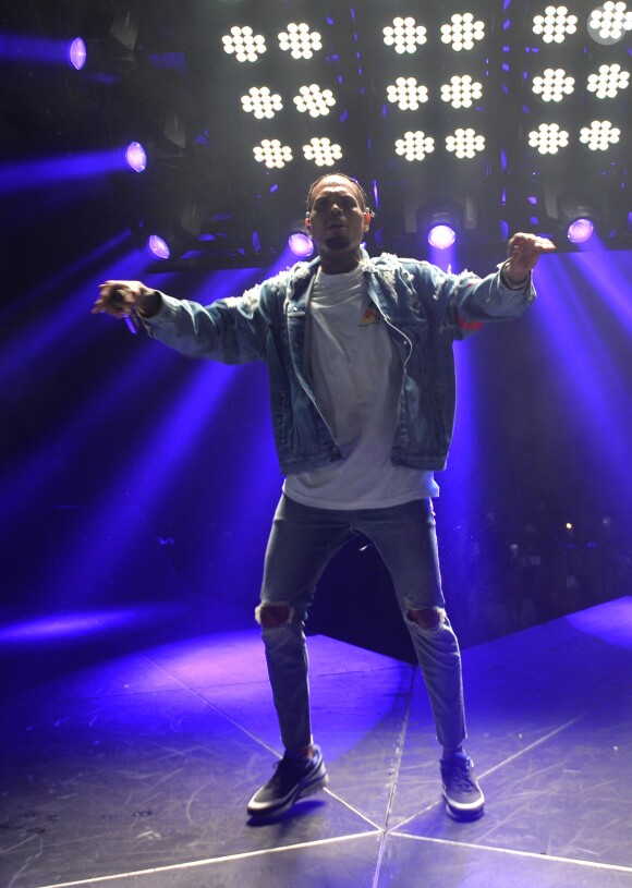 Chris Brown en concert à l'Accorhotels Arena Bercy à Paris, le 28 mai 2016.