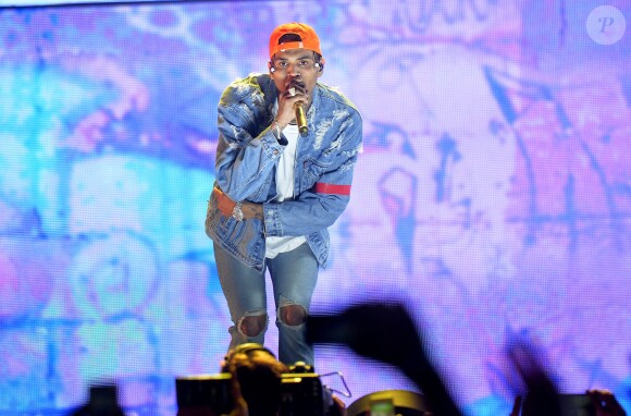 Chris Brown en concert à l'Accorhotels Arena Bercy à Paris, le 28 mai 2016.