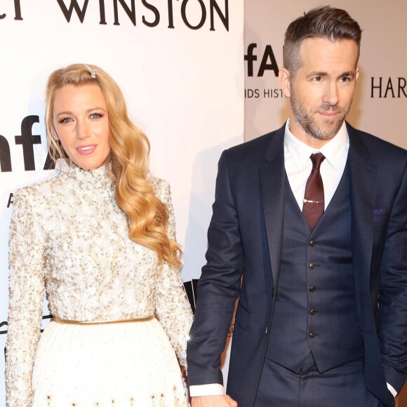 Ryan Reynolds et sa femme Blake Lively - Gala de l'amfAR 2016 au Cipriani Wall Street à New York le 10 février 2016