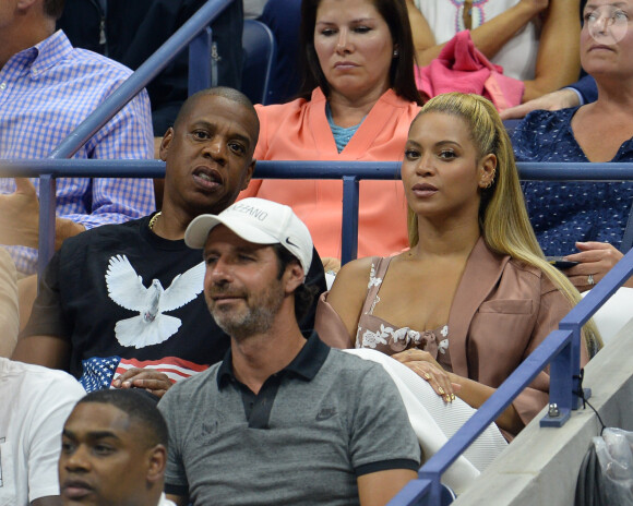 Beyoncé et son mari Jay Z pendant l'US Open 2016 au USTA Billie Jean King National Tennis Center à Flushing Meadow, New York, le 1er Septembre 2016.