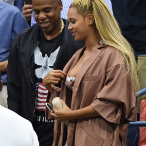 Beyoncé et son mari Jay Z pendant l'US Open 2016 au USTA Billie Jean King National Tennis Center à Flushing Meadow, New York, le 1er Septembre 2016.