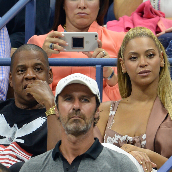 Beyoncé et son mari Jay Z pendant l'US Open 2016 au USTA Billie Jean King National Tennis Center à Flushing Meadow, New York, le 1er Septembre 2016.
