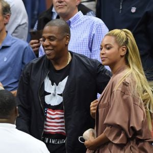 Beyoncé et son mari Jay Z pendant l'US Open 2016 au USTA Billie Jean King National Tennis Center à Flushing Meadow, New York, le 1er Septembre 2016.