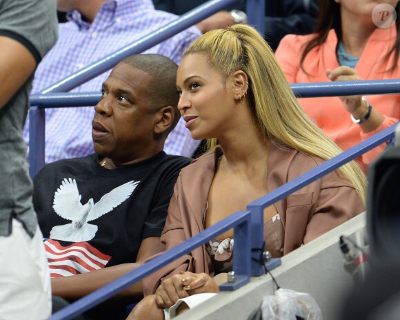 Beyoncé et son mari Jay Z pendant l'US Open 2016 au USTA Billie Jean King National Tennis Center à Flushing Meadow, New York, le 1er Septembre 2016.