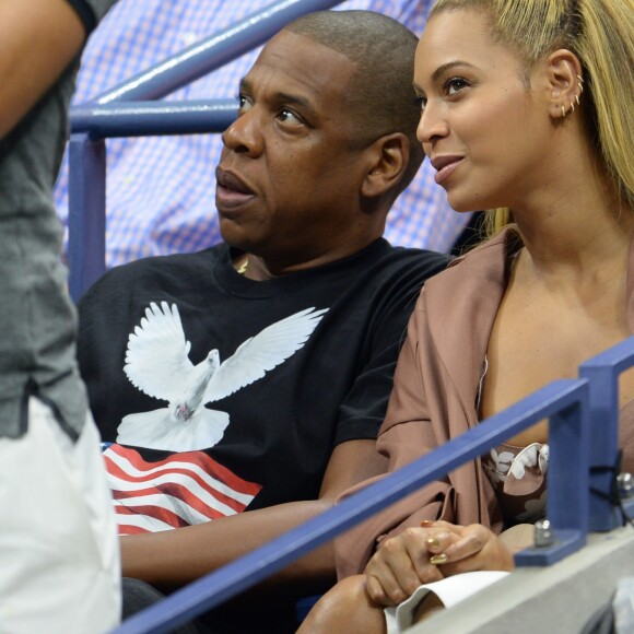 Beyoncé et son mari Jay Z pendant l'US Open 2016 au USTA Billie Jean King National Tennis Center à Flushing Meadow, New York, le 1er Septembre 2016.