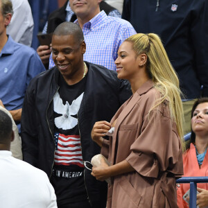 Beyoncé et son mari Jay Z pendant l'US Open 2016 au USTA Billie Jean King National Tennis Center à Flushing Meadow, New York, le 1er Septembre 2016.