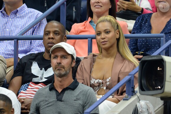 Beyoncé et son mari Jay Z pendant l'US Open 2016 au USTA Billie Jean King National Tennis Center à Flushing Meadow, New York, le 1er Septembre 2016.