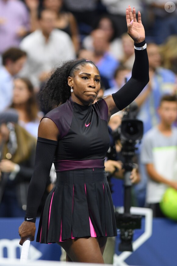 Serena Williams pendant l'US Open 2016 au USTA Billie Jean King National Tennis Center à Flushing Meadow, New York, le 1er Septembre 2016.