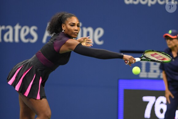 Serena Williams pendant l'US Open 2016 au USTA Billie Jean King National Tennis Center à Flushing Meadow, New York, le 1er Septembre 2016.