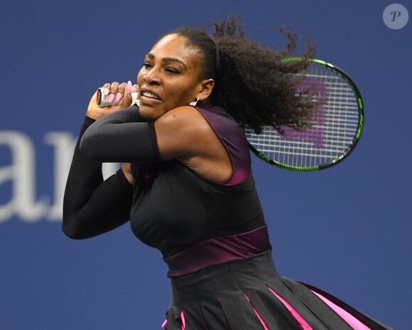 Serena Williams pendant l'US Open 2016 au USTA Billie Jean King National Tennis Center à Flushing Meadow, New York, le 1er Septembre 2016.