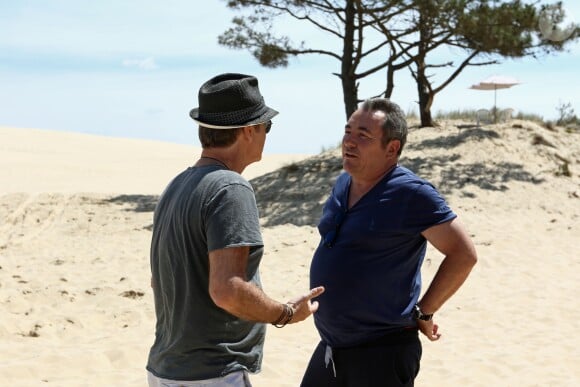 Exclusif - Franck Dubosc et Fabien Onteniente en promotion pour le film "Camping 3" au camping du Pyla. Arcachon, le 9 juin 2016. © Jean-Marc Lhomer/Bestimage