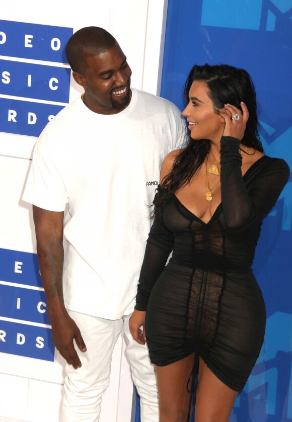 Kim Kardashian et son mari Kanye West lors des MTV Video Music Awards 2016 au Madison Square Garden à New York. Le 28 août 2016 © Nancy Kaszerman / Zuma Press / Bestimage