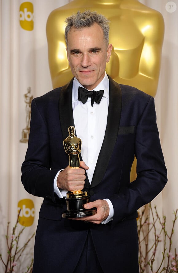 Daniel Day-Lewis avec son Oscar du meilleur acteur pour sa performance dans Lincoln le 24 février 2013