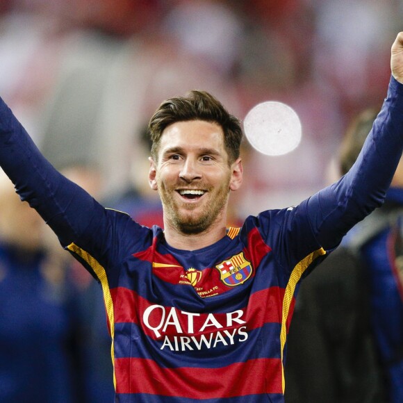 Lionel Messi - Le FC Barcelone remporte la Coupe du Roi contre Séville et s'offre le doublé à Madrid en Espagne le 22 mai 2016.