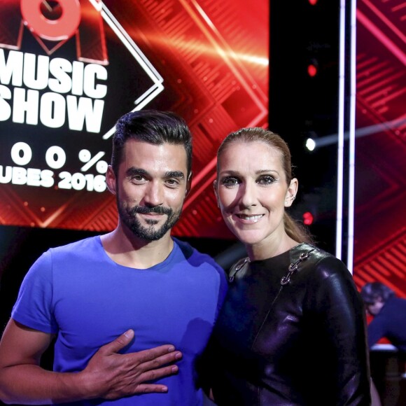 Exclusif - Céline Dion et Florent Mothe lors de l'enregistrement de l'émission "M6 Music Show - 100% Tubes 2016" à Paris. Le 15 juin 2016. L'émission sera diffusée le 7 septembre 2016 à 21:00 heures. © Dominique Jacovides / Bestimage
