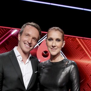 Exclusif - Stéphane Rotenberg et Céline Dion lors de l'enregistrement de l'émission "M6 Music Show - 100% Tubes 2016" à Paris. Le 15 juin 2016. L'émission sera diffusée le 7 septembre 2016 à 21:00 heures. © Dominique Jacovides / Bestimage