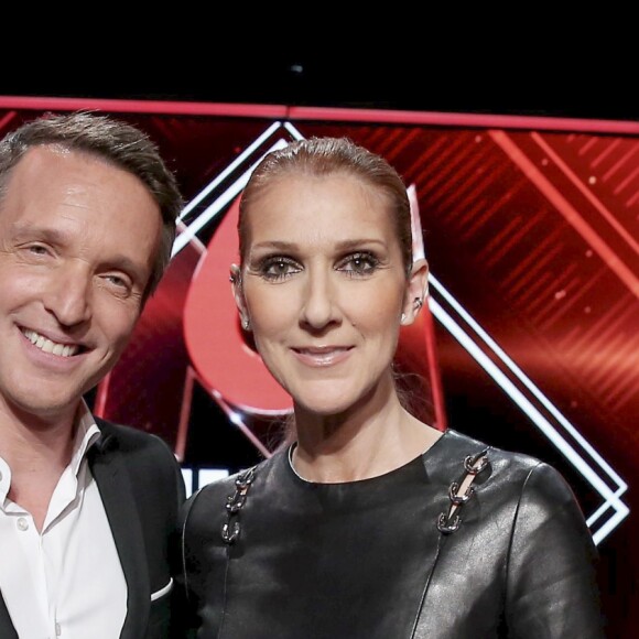 Exclusif - Stéphane Rotenberg et Céline Dion lors de l'enregistrement de l'émission "M6 Music Show - 100% Tubes 2016" à Paris. Le 15 juin 2016. L'émission sera diffusée le 7 septembre 2016 à 21:00 heures. © Dominique Jacovides / Bestimage