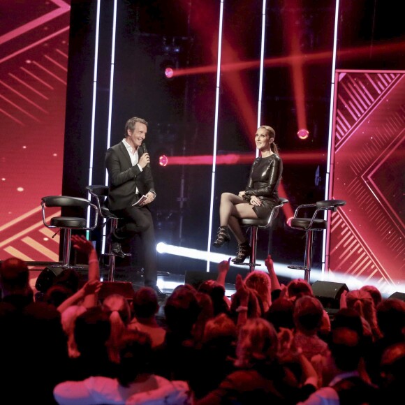 Exclusif - Stéphane Rotenberg et Céline Dion lors de l'enregistrement de l'émission "M6 Music Show - 100% Tubes 2016" à Paris. Le 15 juin 2016. L'émission sera diffusée le 7 septembre 2016 à 21:00 heures. © Dominique Jacovides / Bestimage